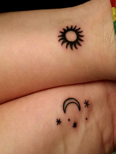 Tatuagens Casais Sol Lua